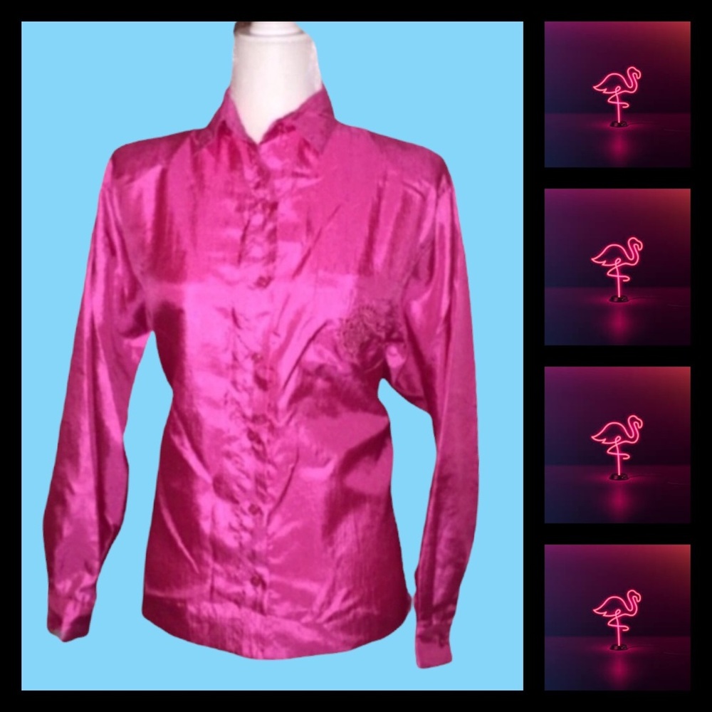 Ashleigh Morgan Vintage Hot Pink Button Up
